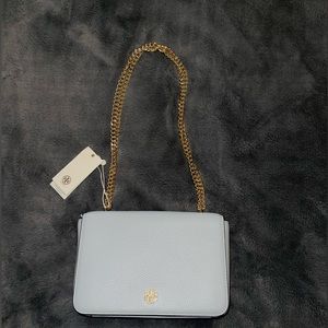 Tory Burch 67317-412 Luna Carter Adjustable Womens Shoulder Bag NWT Baby Blue